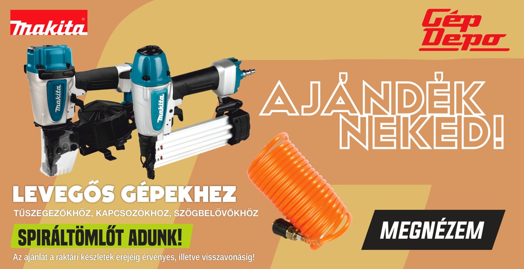 Vásárolj sűrített levegős gépeket és AJÁNDÉK spiráltömlőt adunk!