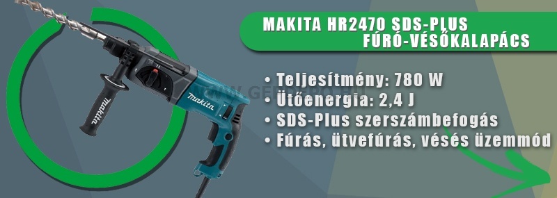Makita HR2470 SDS-Plus fúró-vésőkalapács