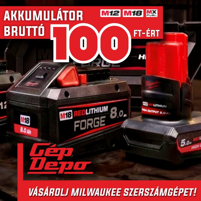 Milwaukee akku 100 Ft-ért? Igen!