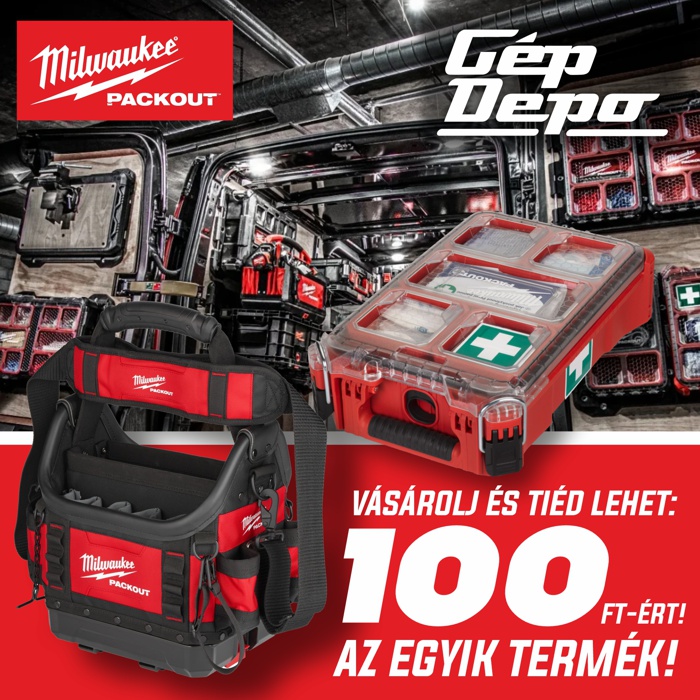 100 Ft-ért Milwaukee PACKOUT szerámostáska vagy elsősegélydoboz?