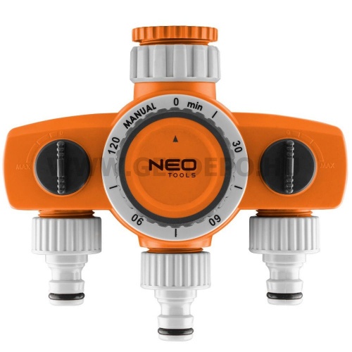 NEO Mechanikus öntözőidőzítő óra, 3 utas, max.120perc