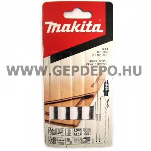 Makita bimetál B-54 szúrófűrészlap LAMINÁLT, befejező, TPI:18, 82 mm - 5 db (T101AOF)