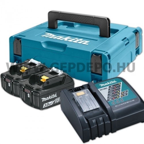 Makita 2db BL1830B+DC18RC töltő csomag MAKPAC kofferben