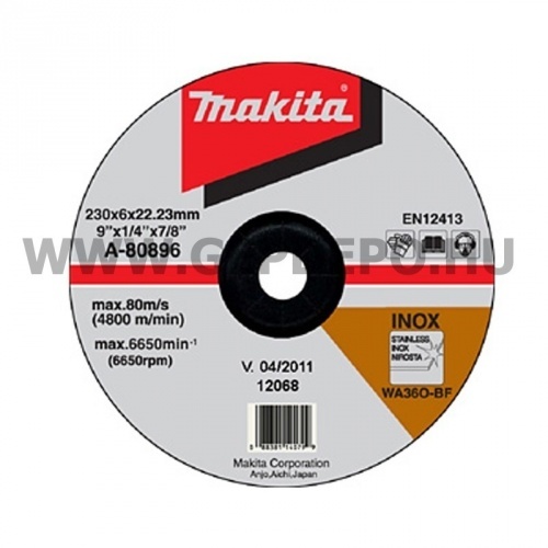 Makita tisztítótárcsa inoxhoz 230x6,0mm