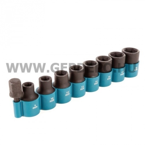 Makita dugókulcs készlet 9 részes 1/2" CR-MO, 1/4" adapterrel