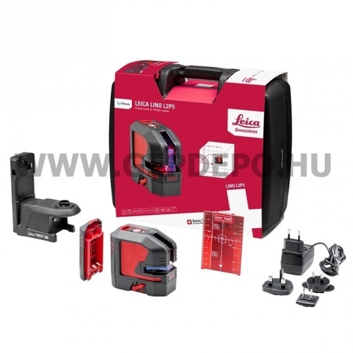 Leica Lino L2P5 pont- és keresztlézer (koffer + Li-ion pack + alkáli)