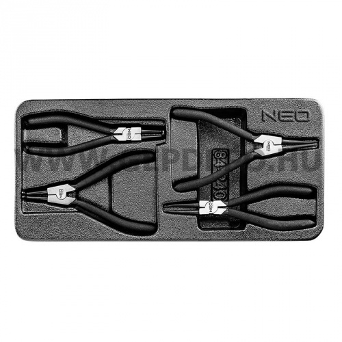 NEO TOOLS seegergyűrű fogó készlet műanyag tálcában 4 részes