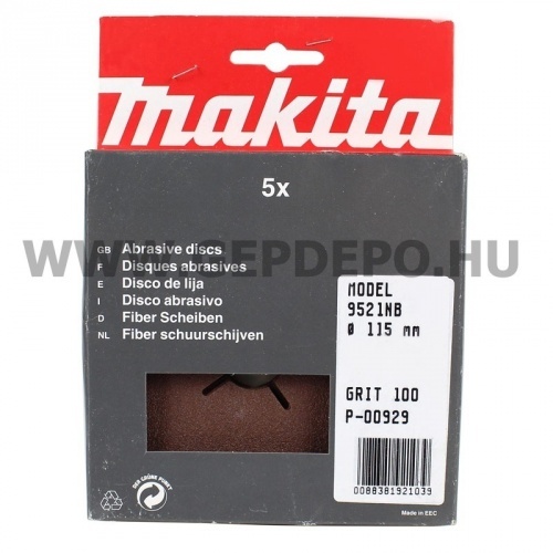 Makita fíbertárcsa 115mm K100 5db (fa/fém)