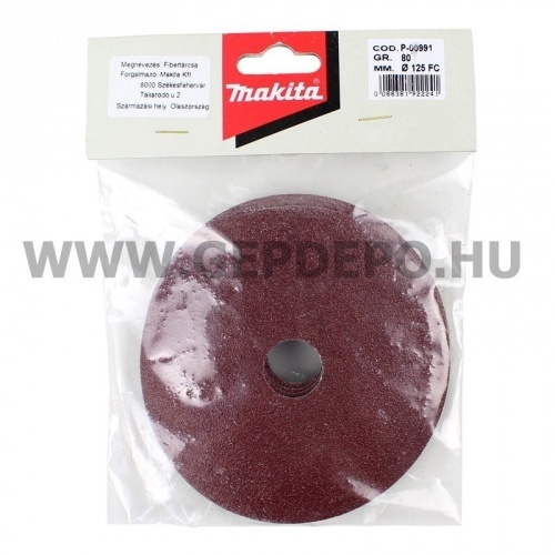 Makita fíbertárcsa 125mm K80 5db (fa/fém)