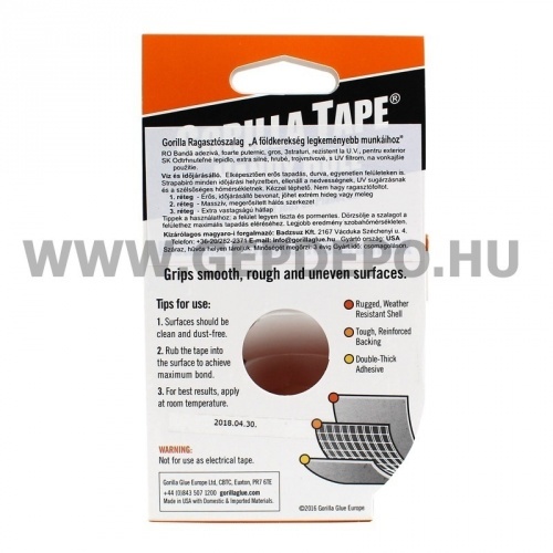 Gorilla Tape Duct Tape To-Go szupererős ragasztószalag vékony kiszerelés 9mx25mm