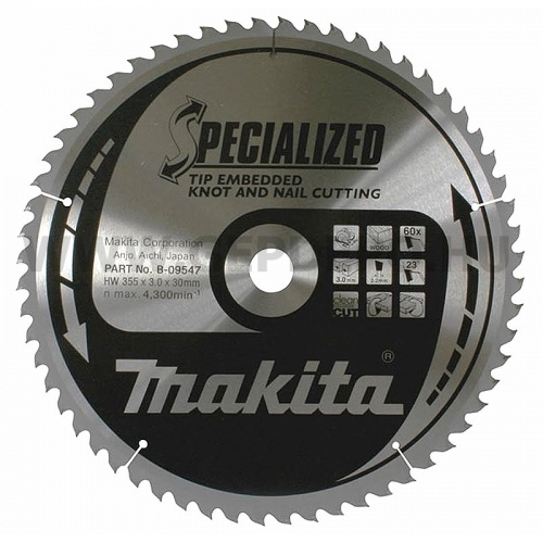 Makita Specialized körfűrészlap 355mm f:30 Z60