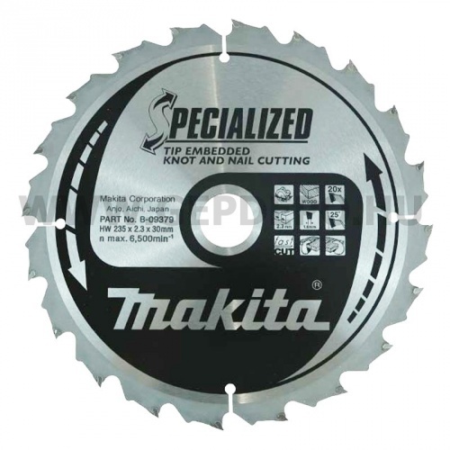 Makita Specialized körfűrészlap szög, csomósfa 235mm f:30 Z20