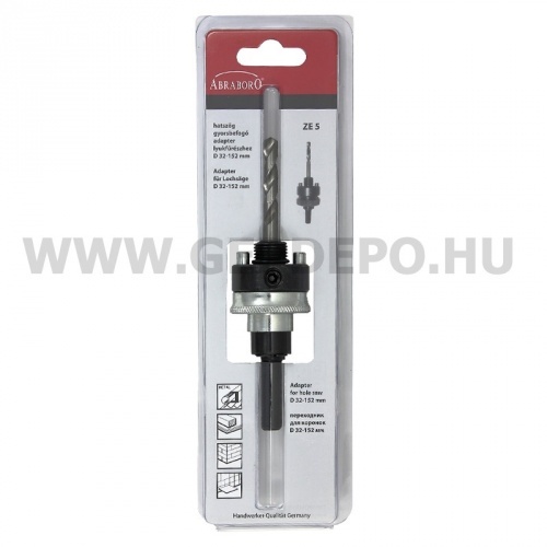 Abraboro gyorsbefogó adapter HSS-Co lyukfűrészhez 32 - 250mm