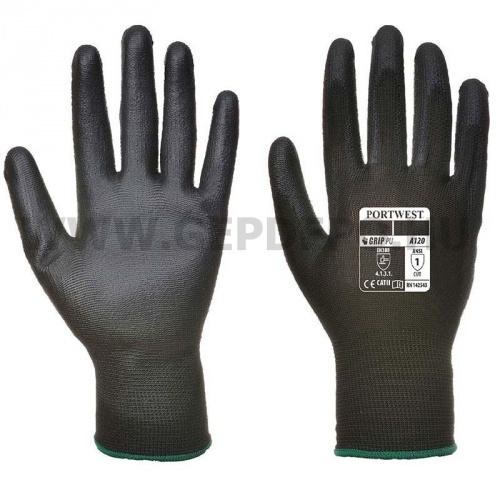 Portwest A120 PU tenyérmártott kesztyű, fekete - L 9