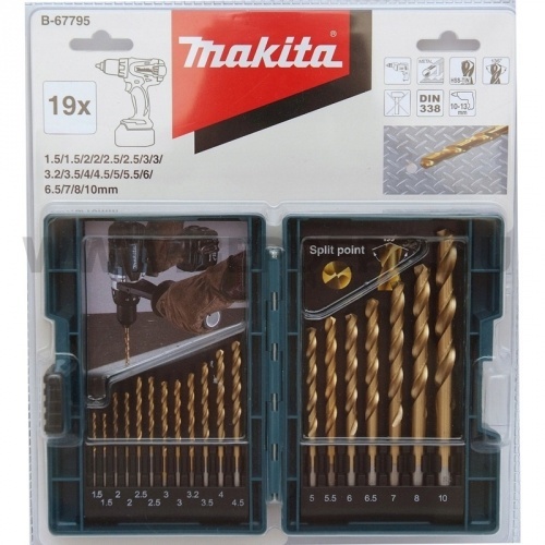 Makita 19db-os HSS-TIN fémfúró készlet