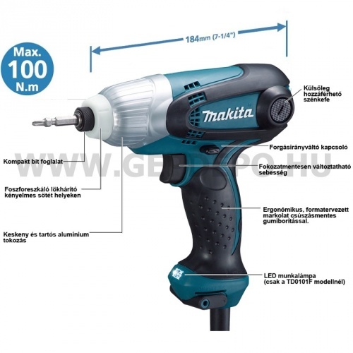 Makita TD0101F ütvecsavarozó 1/4"