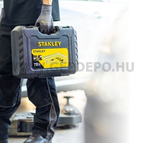 Stanley 1/4" dugókulcs készlet 5 fokonkénti fogazással, 38 részes