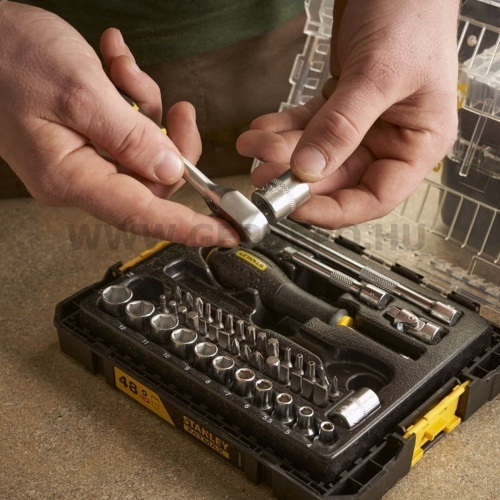 Stanley FatMax 1/4" dugókulcs készlet 48 részes, sorolható dobozban
