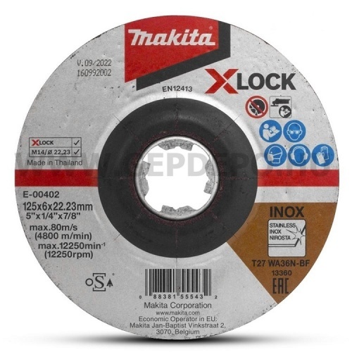 Makita X-LOCK tisztítótárcsa inoxhoz 125x6,0mm WA36N