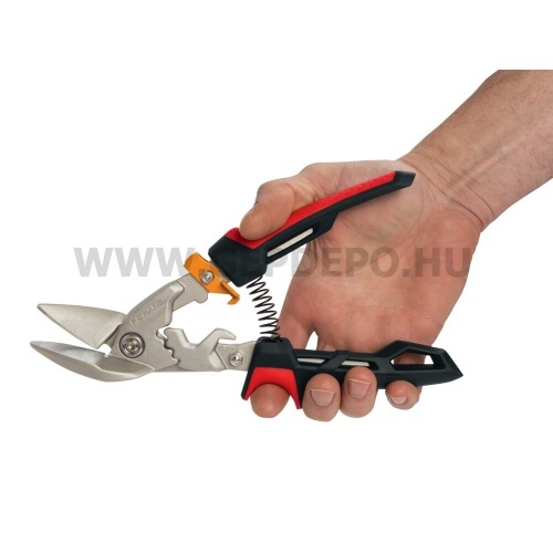 Fiskars PowerGear™ Aviation lemezvágó olló offset, bal