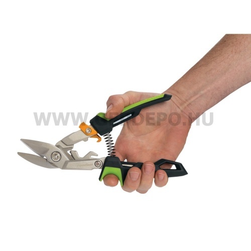 Fiskars PowerGear™ Aviation lemezvágó olló offset, jobb