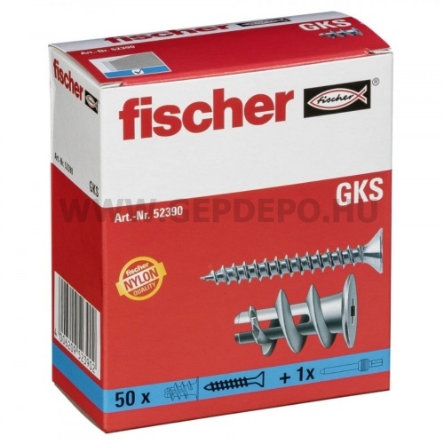 Fischer menetes gipszkarton dübel GKS csavarral 50db / csom