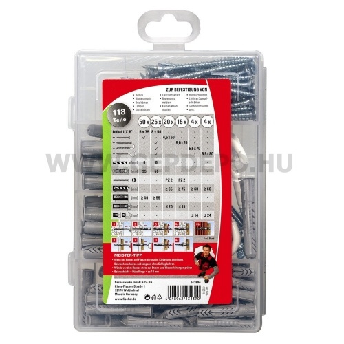 Fischer Meister-Box UX dübel készlet csavarral 118 részes