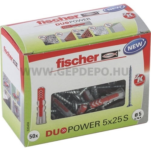 Fischer DUOPOWER műanyag dübel csavarral 5x25 S DIY
