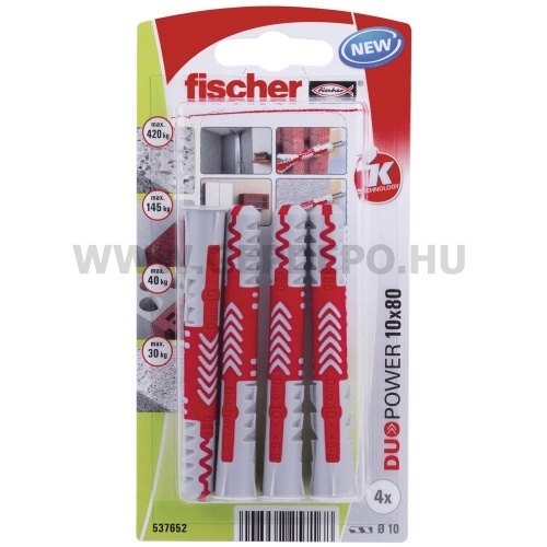 Fischer DUOPOWER műanyag dübel 10x80 K