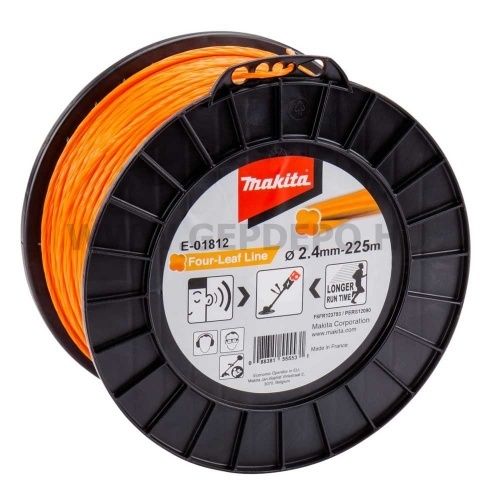 Makita négylevelű damil, narancs, 2.4mm x 225m