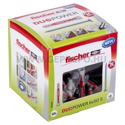 Fischer DUOPOWER műanyag dübel csavarral 6x50 S DIY