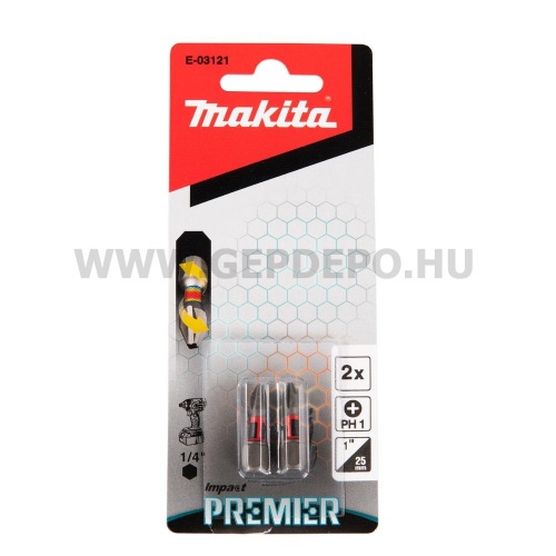 Makita impact PREMIER torziós csavarbehajtó bit PH1 25mm 2db