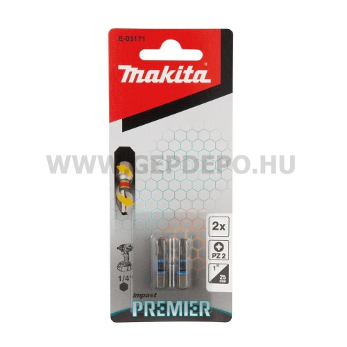 Makita impact PREMIER torziós csavarbehajtó bit PZ2 25mm 2db