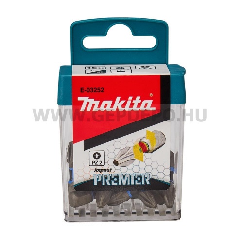 Makita impact PREMIER torziós csavarbehajtó bit PZ2 25mm 15db