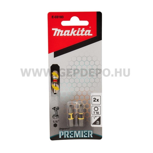Makita impact PREMIER torziós csavarbehajtó bit T10 25mm 2db