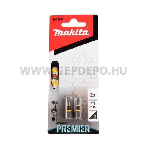Makita impact PREMIER torziós csavarbehajtó bit T15 25mm 2db