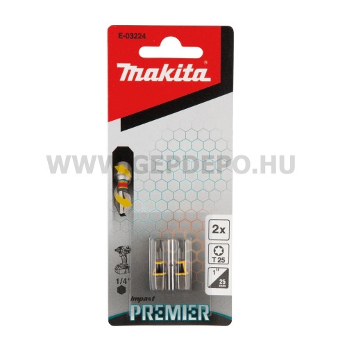 Makita impact PREMIER torziós csavarbehajtó bit T25 25mm 2db
