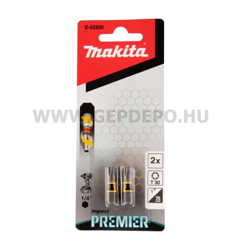Makita impact PREMIER torziós csavarbehajtó bit T30 25mm 2db