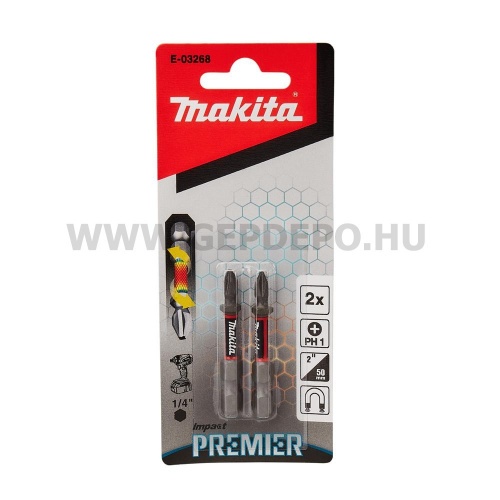 Makita impact PREMIER torziós csavarbehajtó bit PH1 50mm 2db