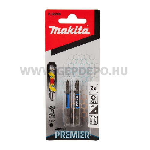 Makita impact PREMIER torziós csavarbehajtó bit PZ1 50mm 2db