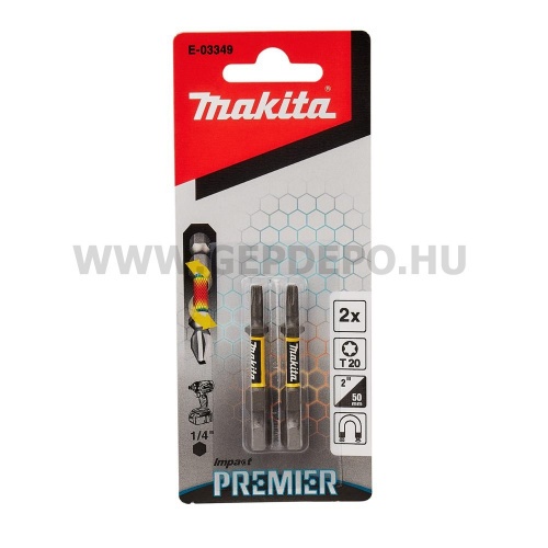 Makita impact PREMIER torziós csavarbehajtó bit T20 50mm 2db
