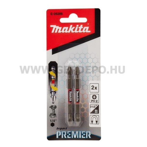 Makita impact PREMIER torziós kétvégú csavarbehajtó bit PH2 65mm 2db