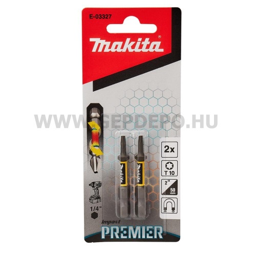 Makita impact PREMIER torziós csavarbehajtó bit T10 50mm 2db