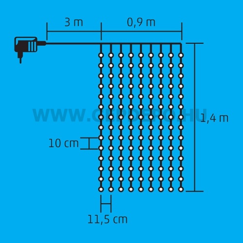 Somogyi LED-es fényfüggöny 4m (meleg fehér)