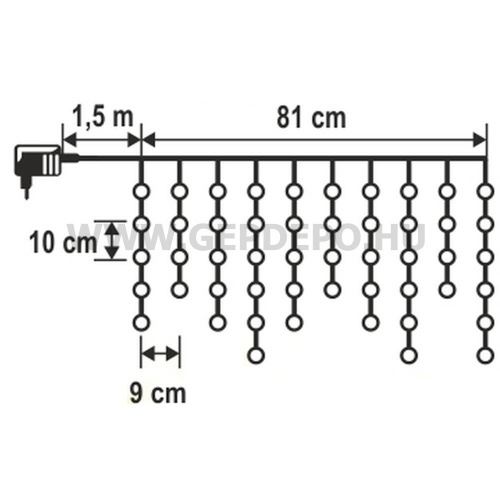 Somogyi LED-es jégcsap fényfüggöny 2m (meleg fehér)