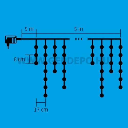 Somogyi LED-es jégcsap fényfüggöny 5+5m (hideg fehér)