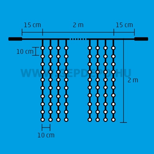 Somogyi LED-es sorolható fényfüggöny 2m (meleg fehér)