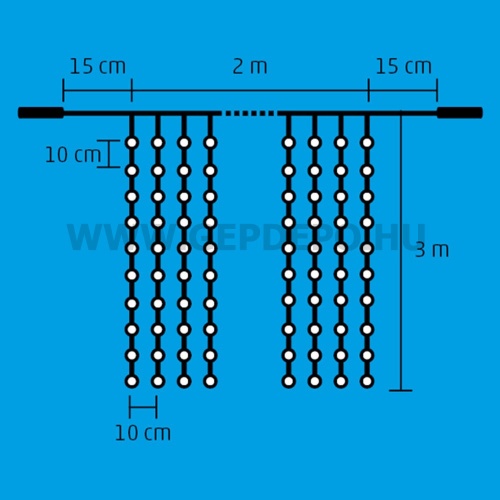 Somogyi LED-es sorolható fényfüggöny 2m (meleg fehér)