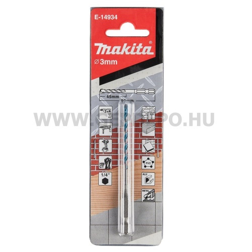 Makita 1/4" befogású TCT multi anyag fúró 90/45mm x 3mm