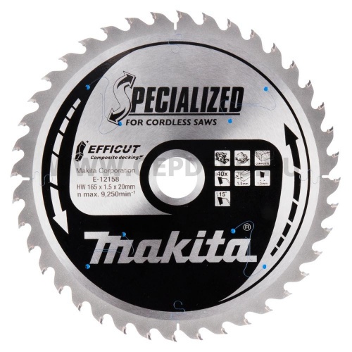 Makita EFFICUT körfűrészlap kompozithoz 165mm f:20 Z40